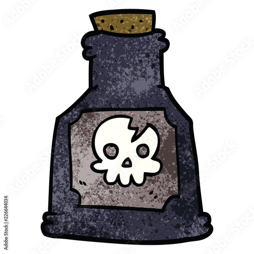cartoon doodle poison in a bottle