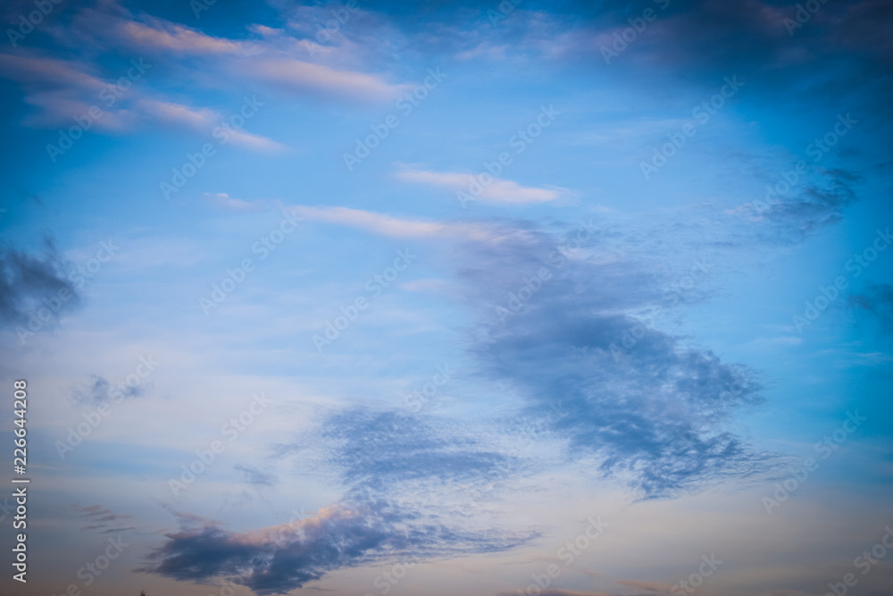 Naklejka premium Sky, Bright Blue, Sunset.