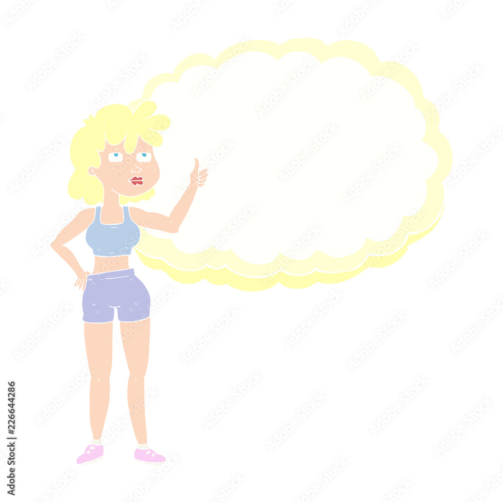 flat color illustration of a cartoon gym woman flat color illustration of a cartoon gym woman