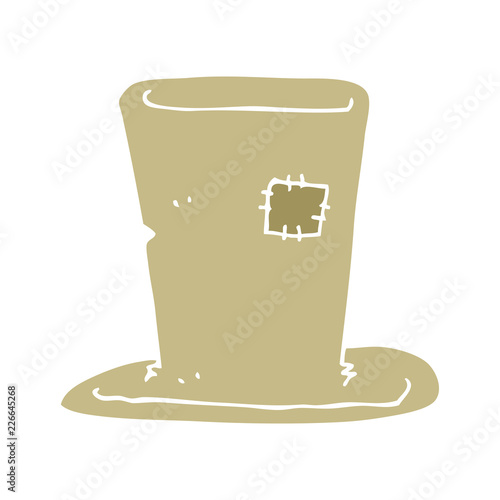 flat color illustration of a cartoon tramp top hat