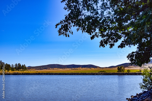 View of the Laguna Mts from the Shore of Lake Cuyamaca photo