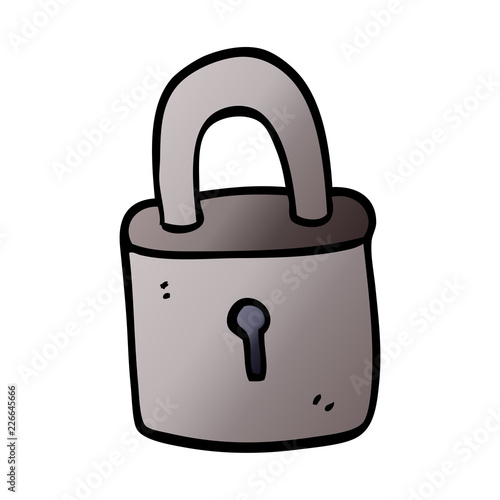 cartoon doodle padlock