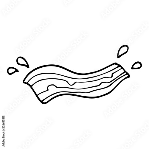 line drawing cartoon sizzling bacon