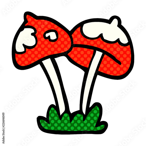 cartoon doodle mushroom