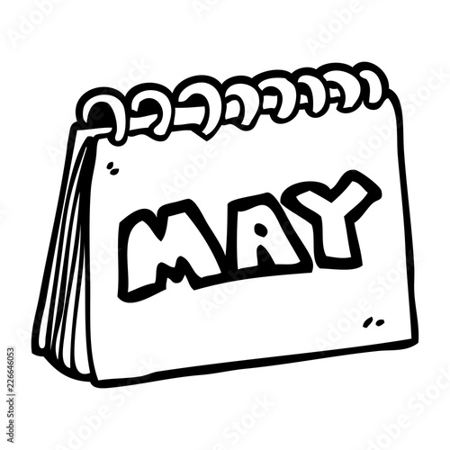Month Of May Black And White Clipart