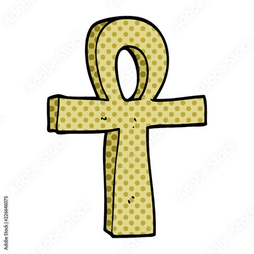 cartoon doodle ankh symbol