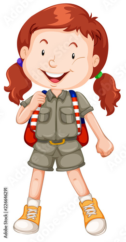 A red haired girl scout character