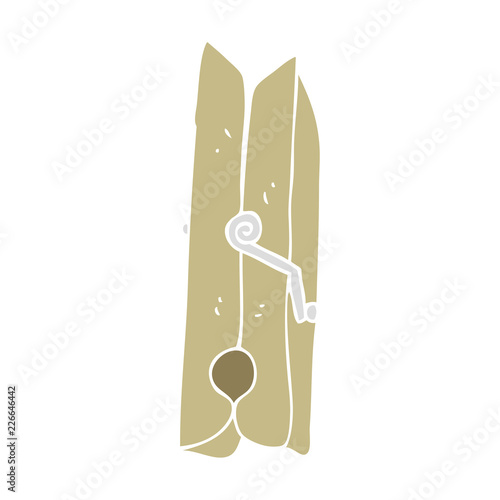 flat color illustration of a cartoon wooden peg