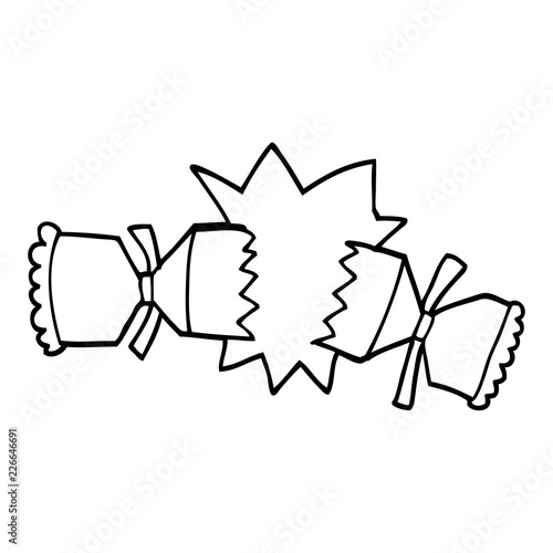 line drawing cartoon cracking cracker