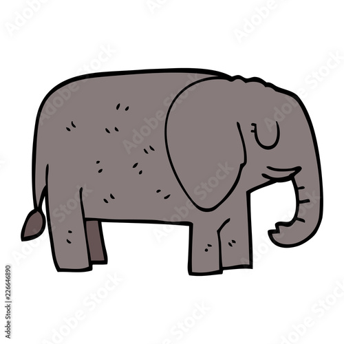 cartoon doodle elephant standing still