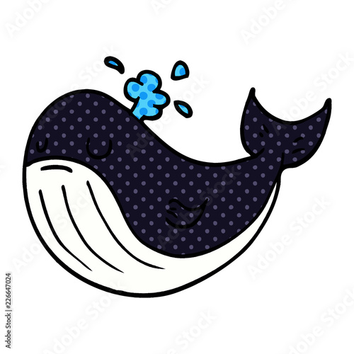 cartoon doodle whale