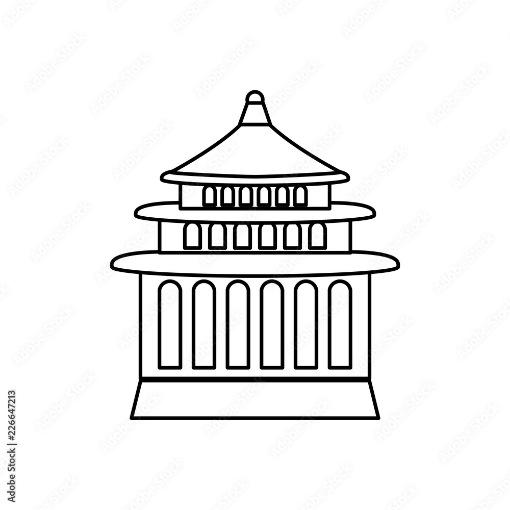 traditional architecture of china isolated icon traditional architecture of china isolated icon