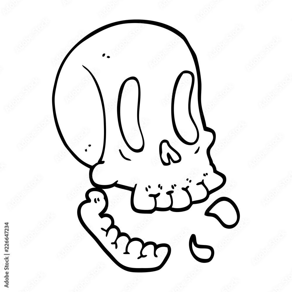 funny line drawing cartoon skull funny line drawing cartoon skull