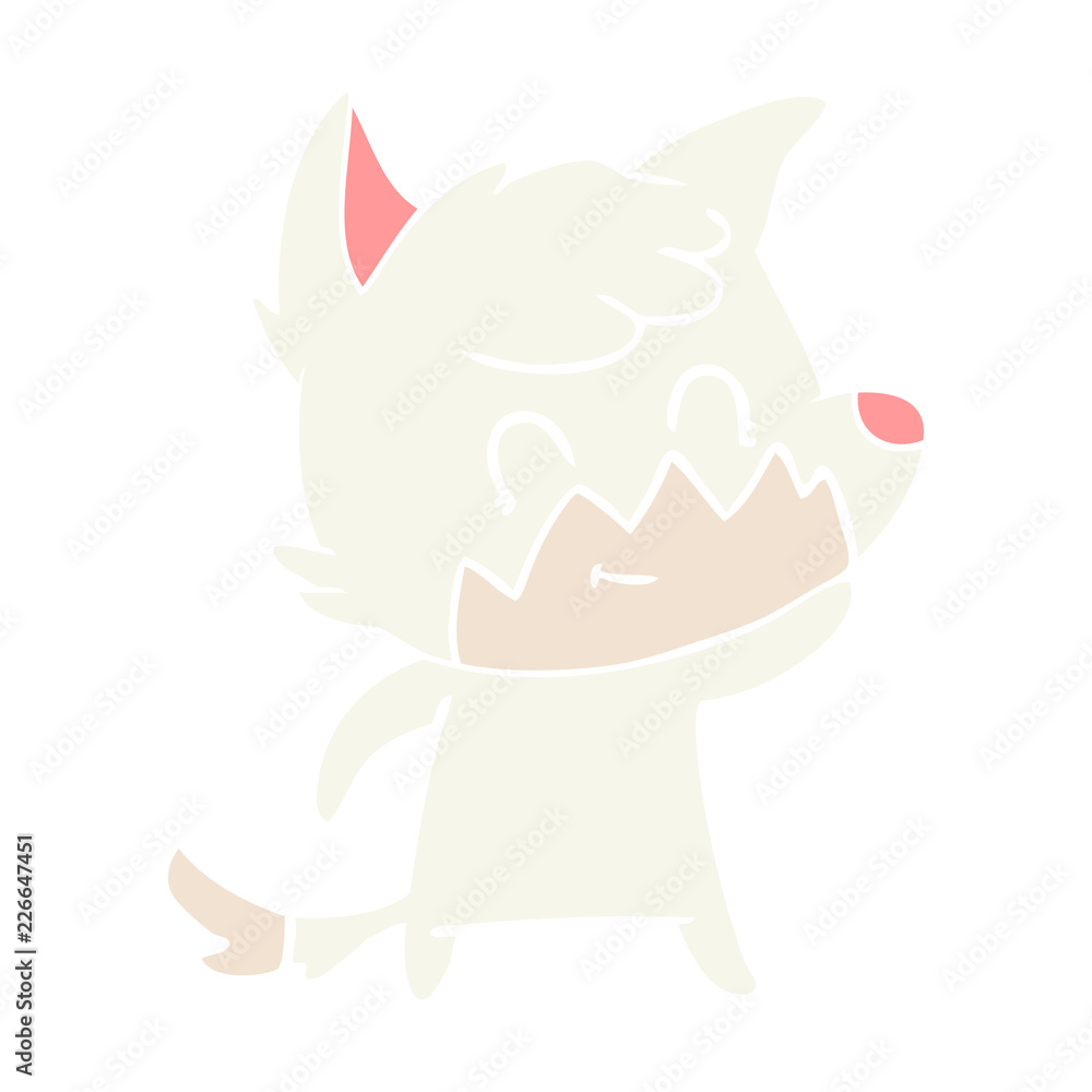 Obraz premium flat color style cartoon friendly fox
