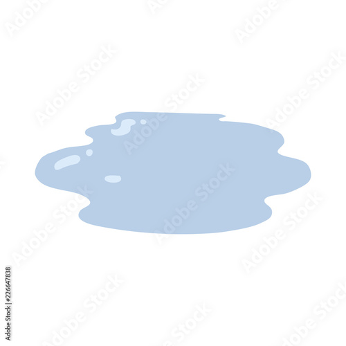 flat color style cartoon puddle of water