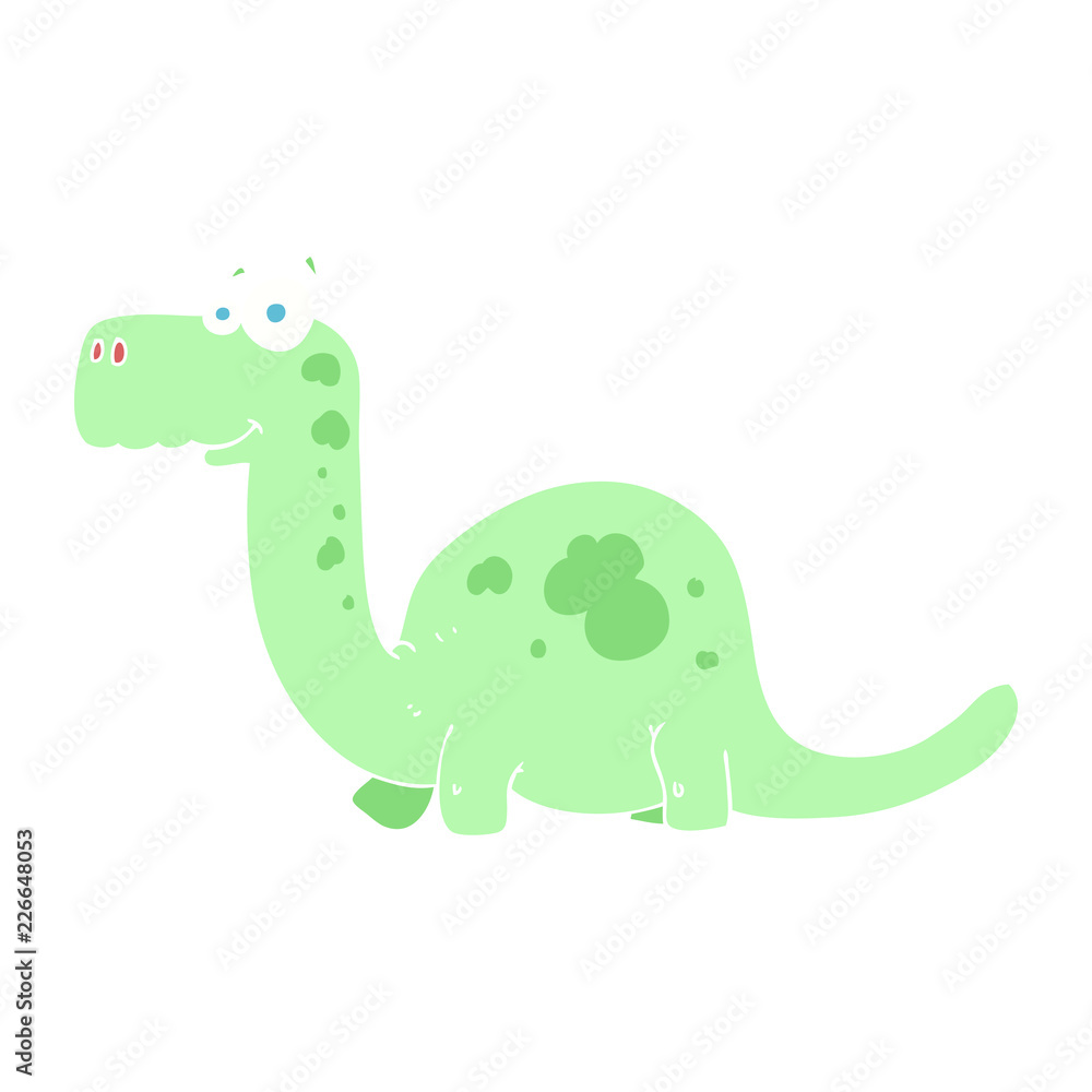 Obraz premium flat color illustration of a cartoon dinosaur