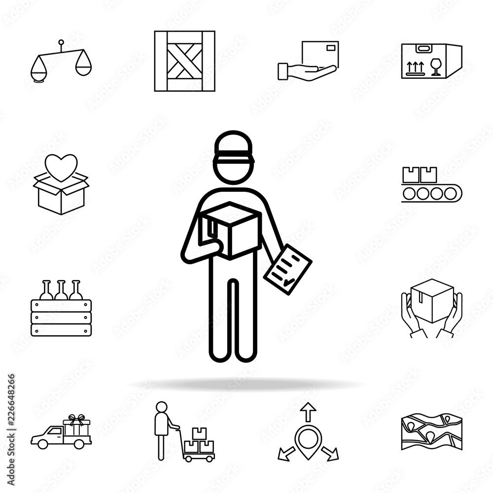 a bottle in a box outline icon. Cargo logistic icons universal set for web and mobile a bottle in a box outline icon. Cargo logistic icons universal set for web and mobile