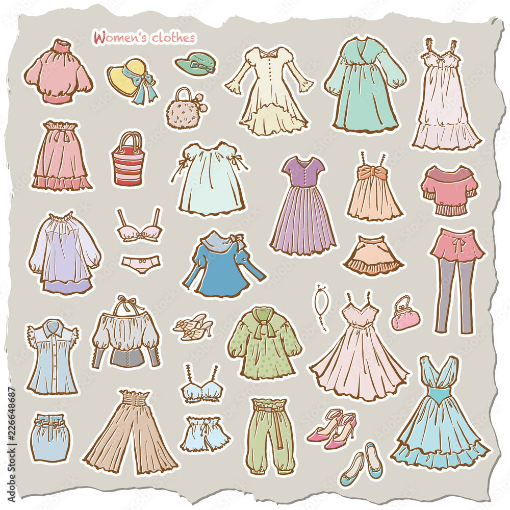 女性の洋服のイラスト Stock Vector Adobe Stock