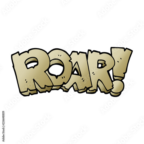 cartoon doodle roar text