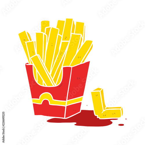 flat color style cartoon junk food fries
