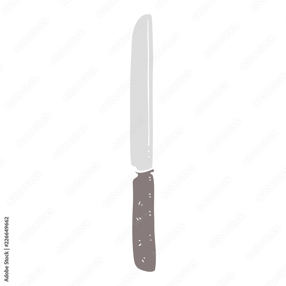flat color illustration of a cartoon cutlery knife flat color illustration of a cartoon cutlery knife
