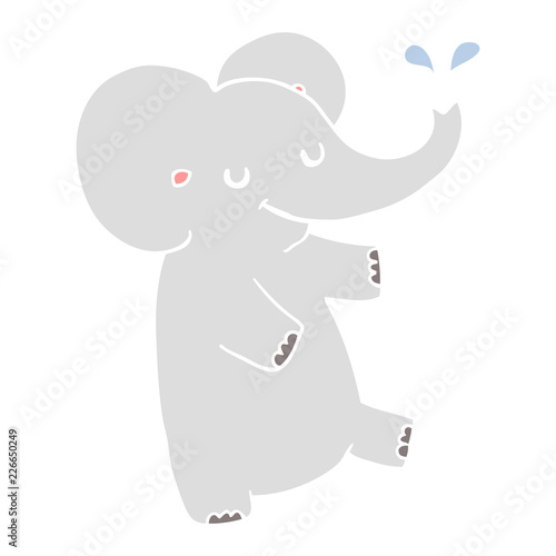 flat color style cartoon dancing elephant