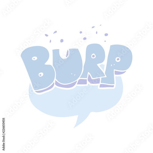 flat color illustration of a cartoon burp symbol