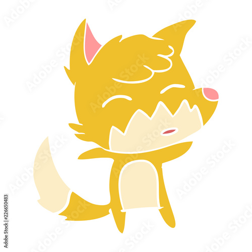 flat color style cartoon fox