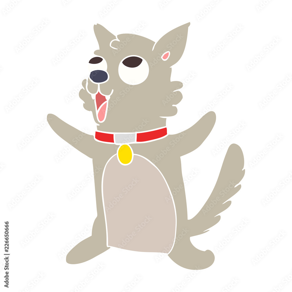 Fototapeta premium flat color style cartoon dog