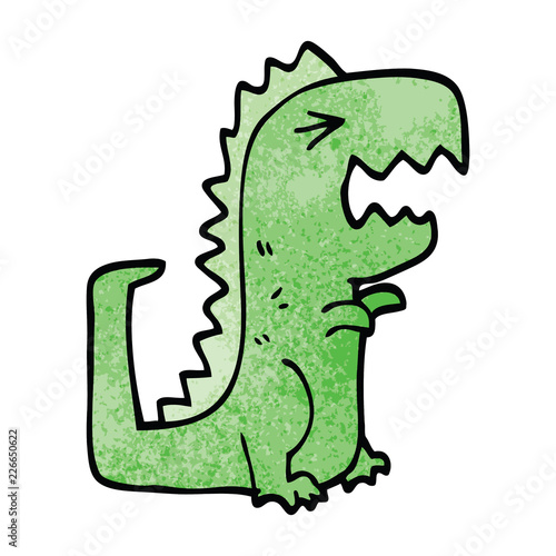 cartoon doodle roaring t rex
