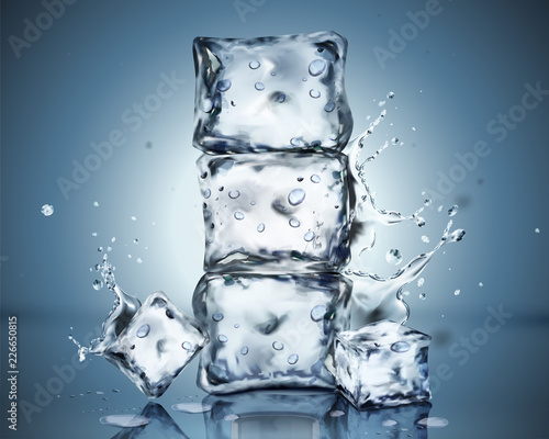 Set of ice cubes special effects