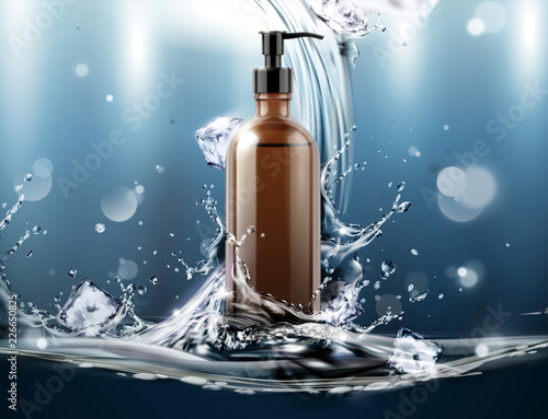 Cosmetic ads with blank bottle