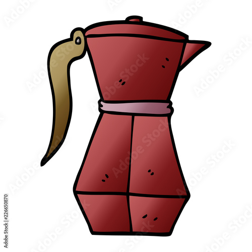 cartoon doodle espresso coffee pot