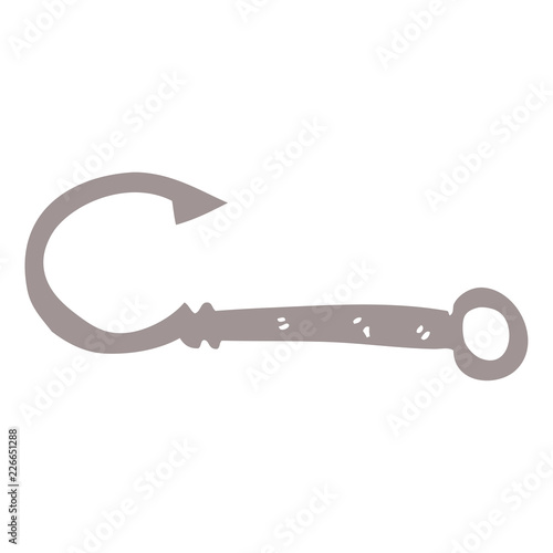 cartoon doodle fish hook
