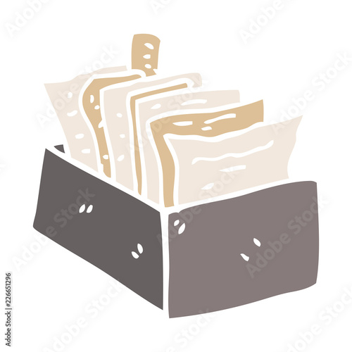 cartoon doodle office filing box