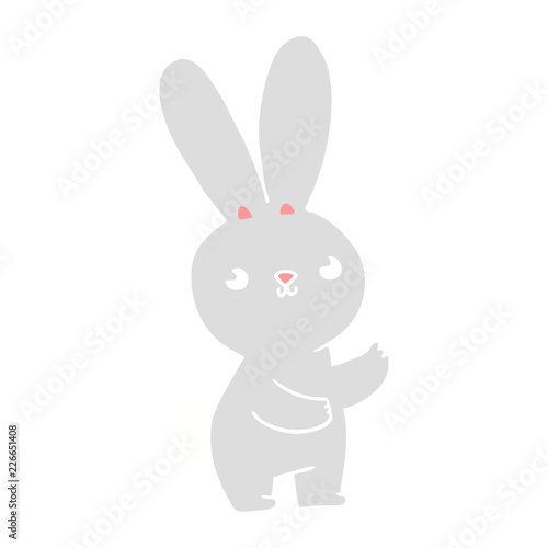 cute flat color style cartoon rabbit