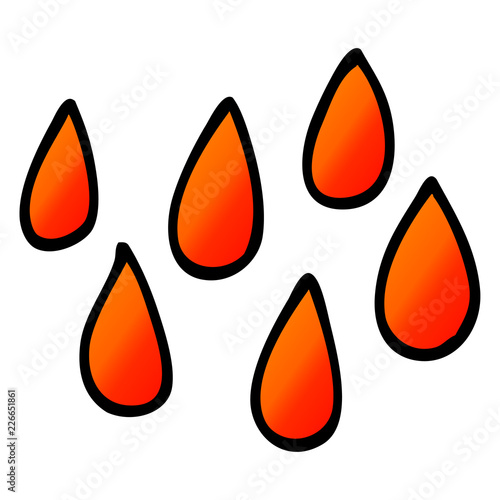 cartoon doodle blood droplets