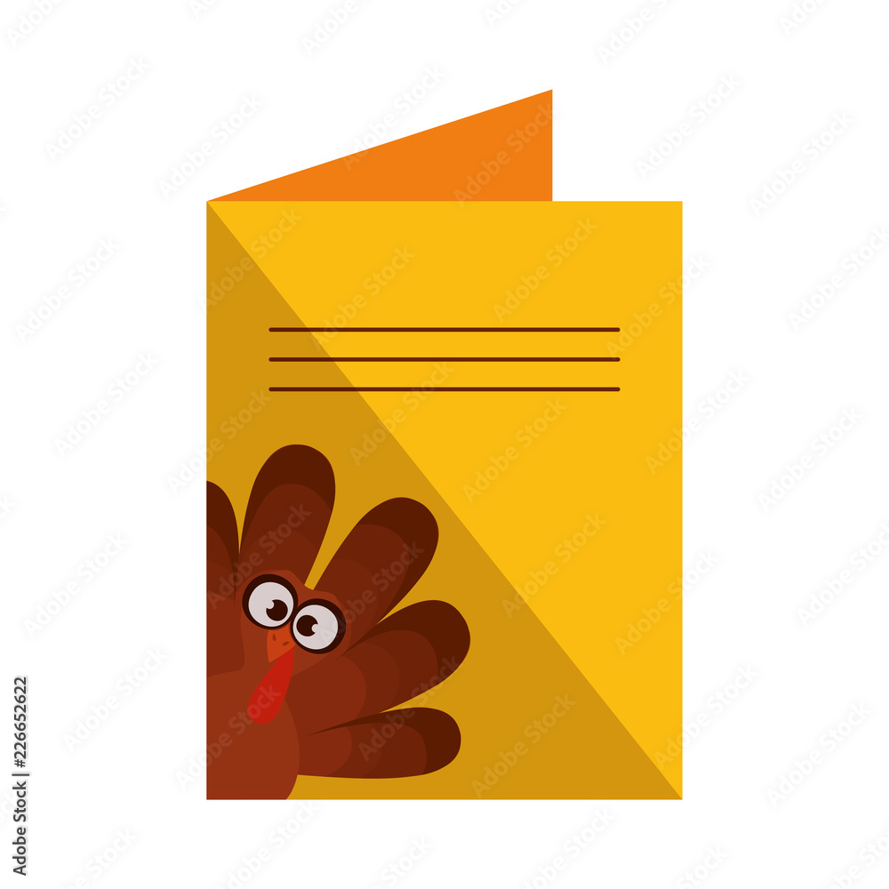Fotografie cute turkey thanksgiving card