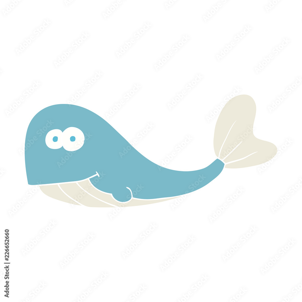 flat color illustration of a cartoon whale flat color illustration of a cartoon whale