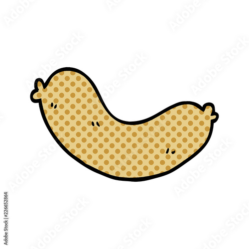 cartoon doodle uncooked sausage