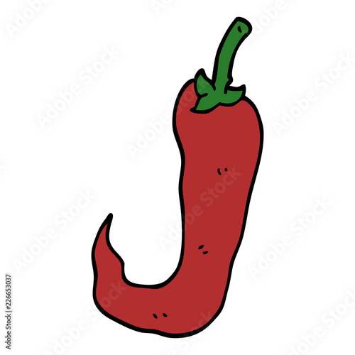 cartoon doodle red hot chilli pepper