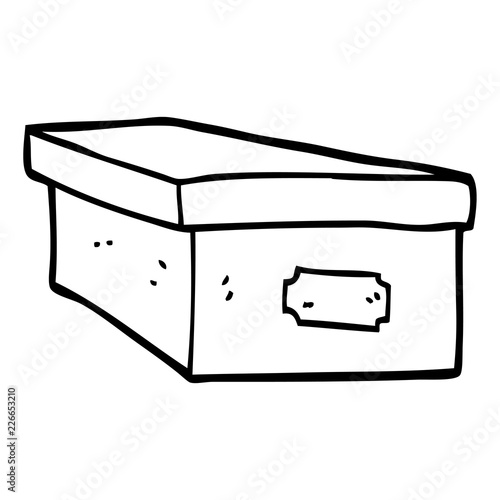 line drawing cartoon office filing box