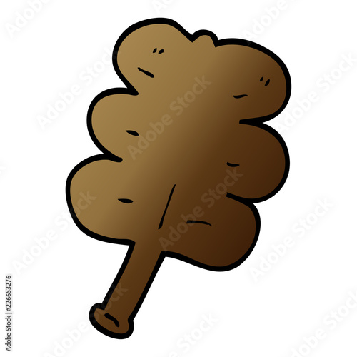 cartoon doodle autumnal leaf