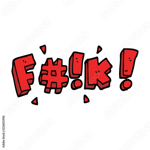 cartoon doodle swear word