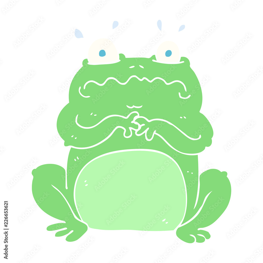 flat color illustration of a cartoon funny frog flat color illustration of a cartoon funny frog