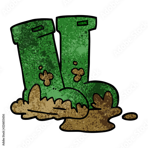 cartoon doodle wellingtons