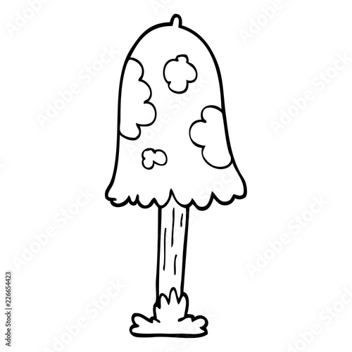 line drawing cartoon mushroom