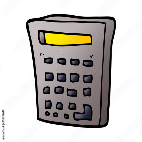 cartoon doodle electronic calculator