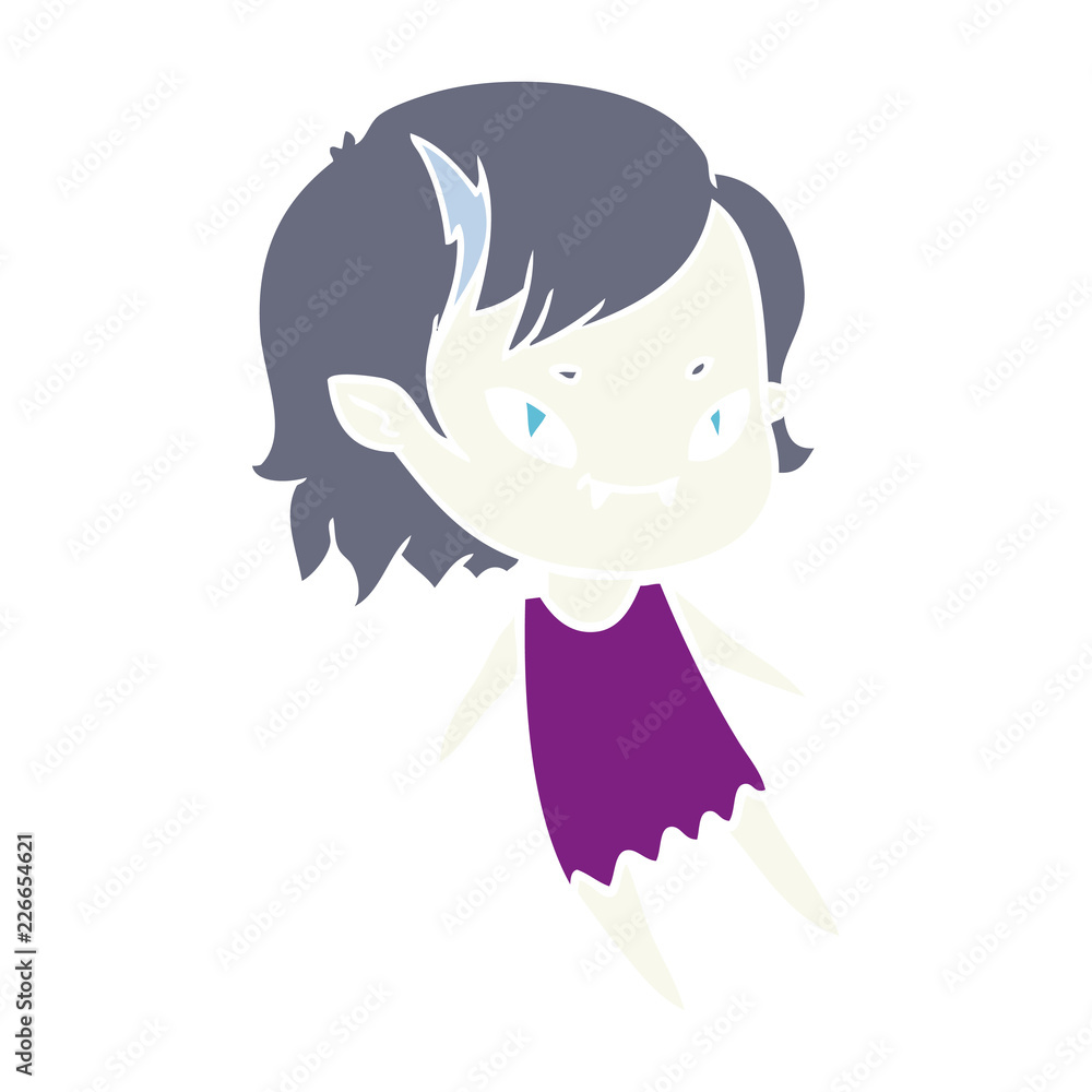 flat color style cartoon friendly vampire girl flat color style cartoon friendly vampire girl