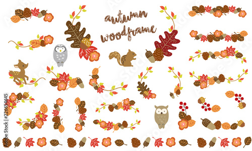 秋の落葉のおしゃれなフレームセット Stock Vector Adobe Stock